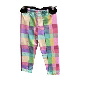 Toddler XS Plaid Multicolor Leggings 95% Cotton 5% Spandex Elastic Waist Soft St